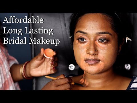 Affordable Long Lasting Bridal Makeup/ Best Bridal Makeup Tutorial For Dusky/Cut Crease eye makeup