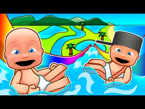 Riding The BIGGEST WATERSLIDE In Roblox!