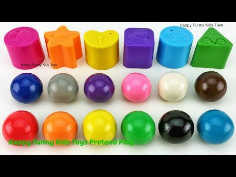 Learn Shapes and Making Ice Cream Popsicle with Play Doh Balls | Surprise Toys