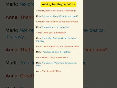 Basic English Conversation: Asking for Help at Work. #Shorts