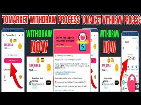 Tomarket Token Withdrawal On Aptos Bitget Wallet Lite | $TOMA Claim on Chain | Tomarket New Update