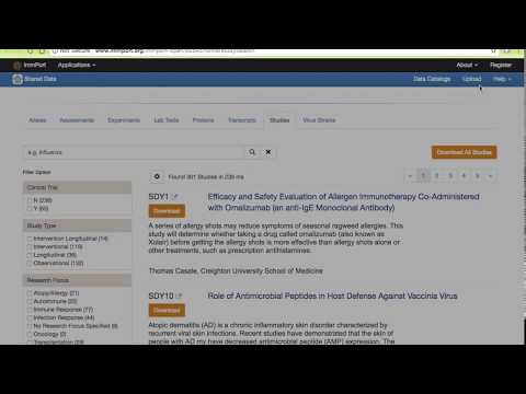 ImmPort Shared Data - Shared Study Overview