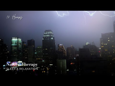 Tropical Rainstorm & Thunder over Bangkok, Thailand | Fall Asleep FAST w/ Heavy Rain Sounds