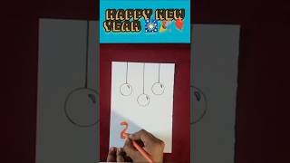 How to Draw a Happy New Year Poster!🎇#shorts #youtubeshorts