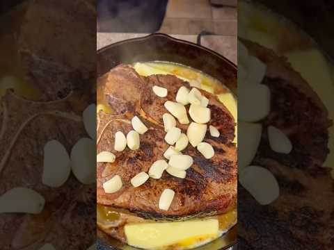 Pan Seared Porterhouse Steak ! #cooking #steak #dinner #fyp