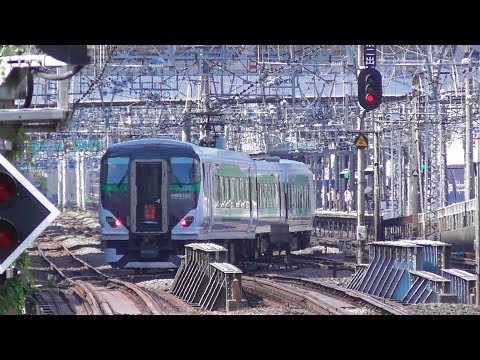 【横須賀線】横浜駅出発後に東海道線→横須賀線へ転線するホリデー快速鎌倉号