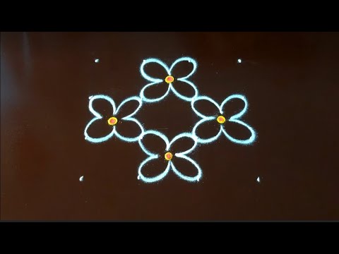 kaarthigai special Rangoli design||padi kolam designs|| simple rangoli designs ||4 to4 dots kolam