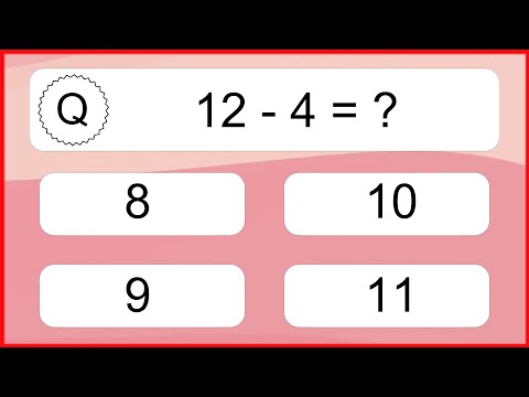 20 Subtraction Quiz Exercises for Kids: Numbers Up to 20