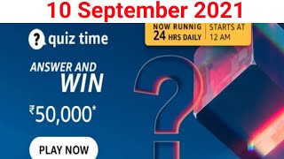 Amazon new quiz answer today||10 September 2021