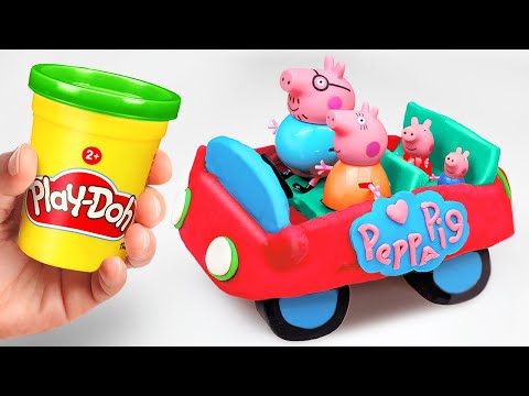 Create Play Doh Car for Peppa Pig Family | Learn Colors | Preschool Toddler Toy Learning Video