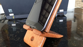 SUPORTE PARA CELULAR - com sobras de madeira - WOODEN MOBILE HOLDER - made with leftover wood