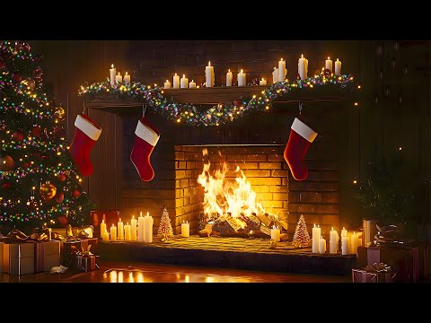 🔥🎄 Relaxing Burning Fireplace Sounds with Crackling Logs for a Peaceful Christmas Holiday Night