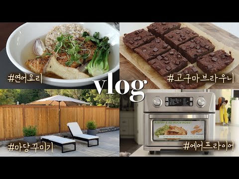 Seattle DiariesㅣCooking Is Therapy For Me☘️ Air Fryer Salmon, GF Sweet Potato Brownies + MoreㅣVLOG