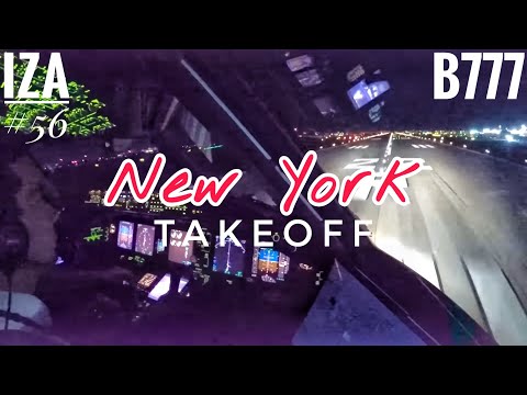 B777 JFK 🇺🇸 New York | TAKEOFF 22R | Cockpit View | ATC & Crew Communications