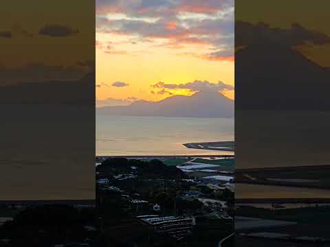 【癒し動画】熊本県玉名市天水町   げんやま展望公園    夕焼け    #松山千春   #shorts