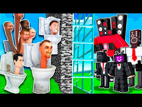 HICE una BATALLA de MOBS SKIBIDI TOILET vs CAMERA MANS en MINECRAFT HARDCORE 💀