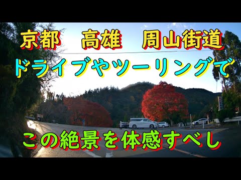 国道162号線　京都　高雄の絶景　紅葉　周山街道 ドライブやツーリングでこの絶景を体感して下さい　　11/29午後に撮影