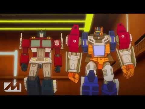 Transformers G1 (2018) Meeting Optimal Optimus Scene