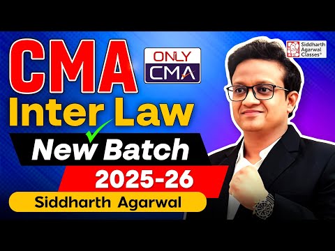 CMA Inter Business Law & Ethics | New Batch Announcement | Siddharth Agarwal