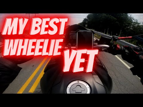 My Best Wheelie Yet?! Yamaha MT-03 #shorts