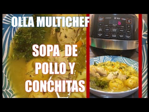 SOPA DE CONCHITAS Y POLLO idea de almuerzo #MULTICHEF #IMUSA