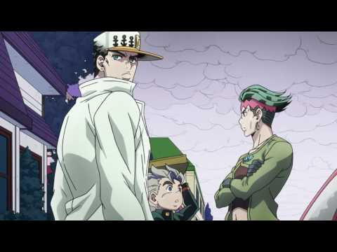 JJBA - Kira's epic run animation and the rain sounded like Josuke