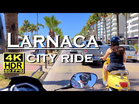 Larnaca Cyprus in 4K 60fps HDR Dolby Atmos 💖 The best places 👀  Motorbike trip , city ride