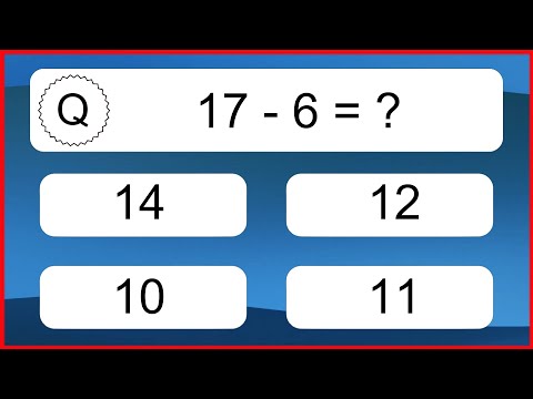 20 Subtraction Quiz Exercises for Kids: Numbers Up to 20