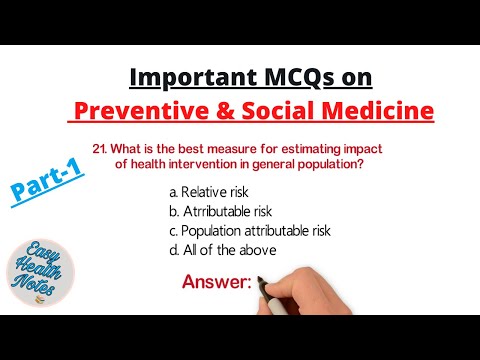 Preventive & Social Medicine ।। Important MCQs ।। Medical officers, Public Health Officers