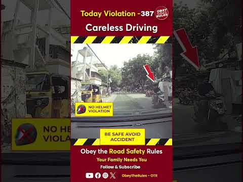 Today Violation 387 - Careless Driving #otr #chennaitrafficpolice #obeytherules