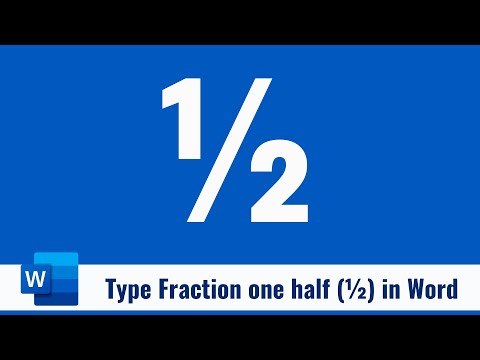 How to type fraction one half (½) in Word