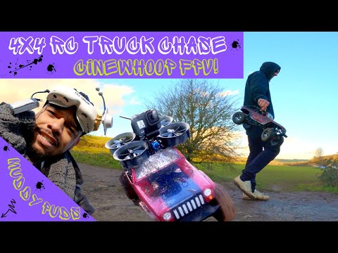 FPV RC Chase: 4x4 Truck and Cinewhoop Drone Chase Cinematic Freestyle