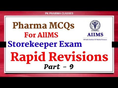 Pharma MCQs || Aiims Storekeeper Exam Paper || Pharmacist Exam Preparation @PKPharmaClasses