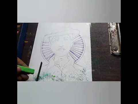 how to draw bhagat singh// out line drawing of bhagat singh//happy independence day celebration draw