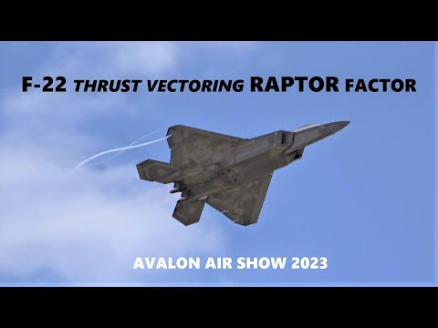 Raptor Factor! Thrust Vectoring USAF F-22 display Avalon Air Show 2023