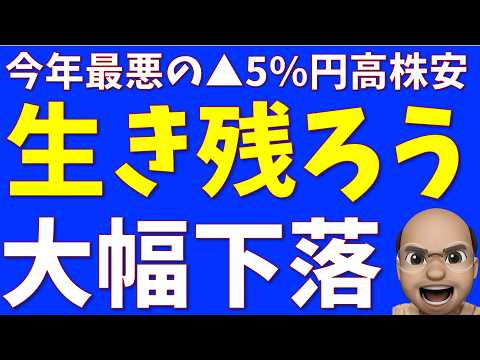 生き残ろう、大幅下落【S&P500, NASDAQ100】