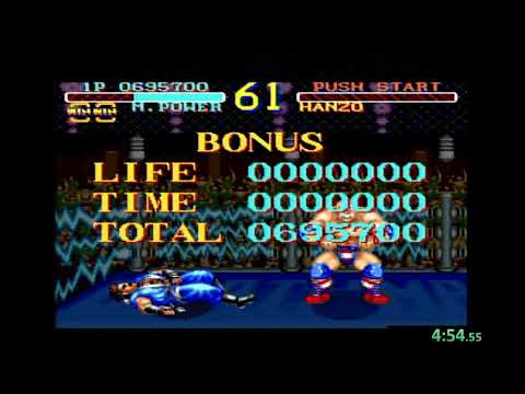 World Heroes SNES - Death Match No Rounds Lost (Muscle Power)