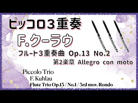 【ピッコロ3重奏】クーラウ「フルート3重奏曲Op.13 第２番第２楽章Allegro con moto」