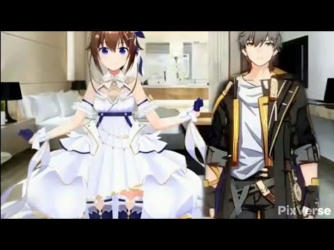 Sora and Caelus from honkai star rail hug ai video