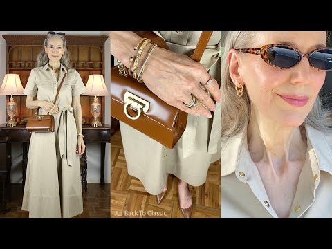 Vlog/Timeless Style: Ferragamo Top Handle Bag, Shirt Dress OOTD; Shopping Waterside, Naples, FL