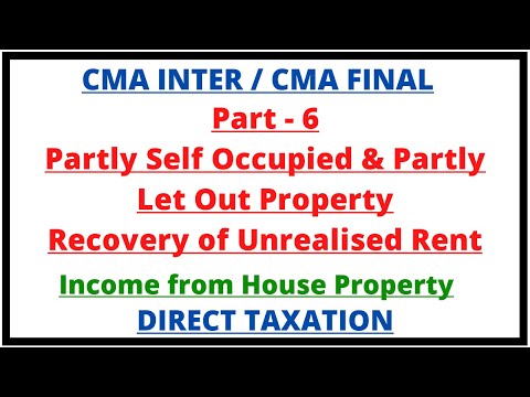 Partly Self Occupied and Partly Let Out Property | Recovery Of Unrealised Rent | House Property |