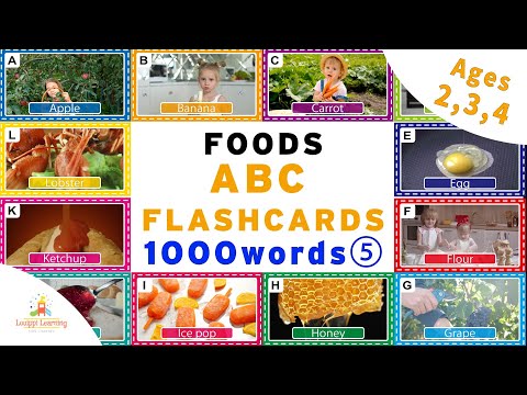 [English] たべもの ABC フラッシュカード 1,000語⑤  2,3,4歳 子ども向け ABC FlashCards for Child from 1000 Dictionary