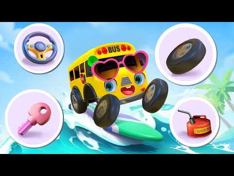 Enjoy Surfing with Bus and Learn Many Useful Lessons | Nursery Rhymes & Kids Songs - Baby Car TV