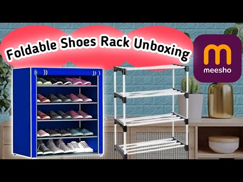 Unboxing Shoes Rack From Meesho//4 shelves Shoe Cabinet With Cover//Shoe Rack Reviews