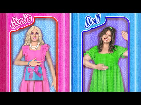 👠 Barbie and Normal Girl Switched Lives for a Day! Makeover Hacks by La La Life Emoji