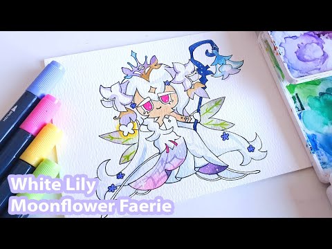 How to draw White Lily Moonflower Faerie | Cookie Run Kingdom