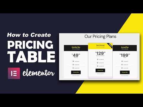 Create a Pricing Table Using Elementor Price Table Widget