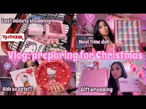 VLOG: ♡ preparing for Christmas, going last minute shopping, wrapping gifts, & pink girly haul