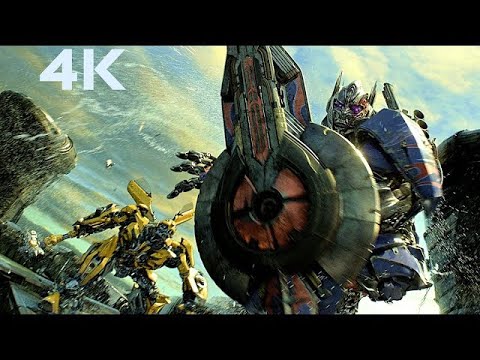 BUMBLEBEE vs OPTIMUS PRIME [4K] Transformers: The Last Knight - Bumblebee Real Voice (2017)