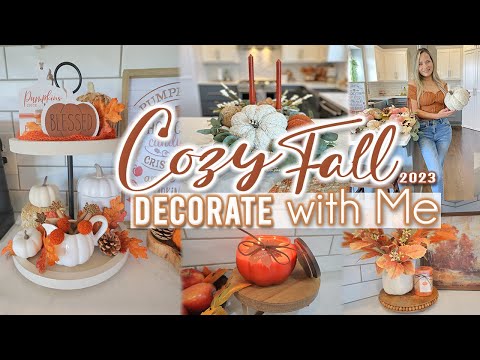 🍂COZY FALL DECORATE WITH ME 2023 Part 1 | Warm & Cozy | FALL Kitchen Decorating Ideas